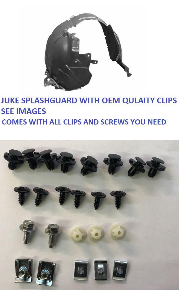 FOR NISSAN JUKE 2010 -2014 FRONT WING SPLASH GUARD INNER ARCH LEFT WITH CLIPS