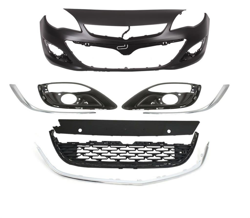 VAUXHALL ASTRA J FRONT BUMPER COMPLETE KIT WITH GRILLES 2012 - 2015 13364614