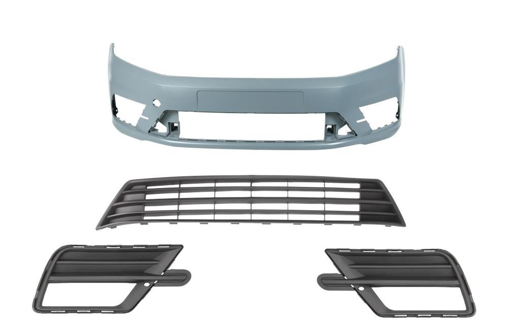 VW CADDY 2015 - 2021 FRONT BUMPER PRIMED WITH LOWER GRILLES WITH FOG HOLES NEW