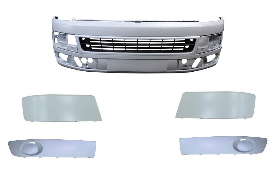 VW TRANSPORTER T5.1 2010 - 2015 FRONT BUMPER PRIMED COMPLETE GRILLES & TRIMS NEW