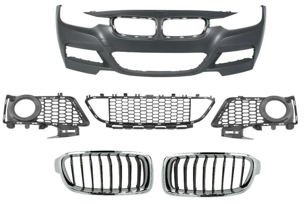 BMW 3 SERIES F30 F31 2012 - 2019 FRONT BUMPER PRIMED M SPORT WITH ALL GRILLES