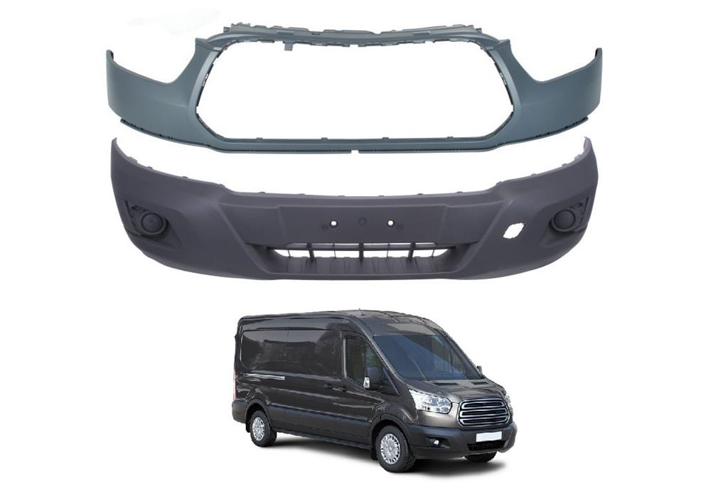FORD TRANSIT MK8 2014 - 2019 FRONT BUMPER KIT LOWER AND UPPER READY TO PAINT