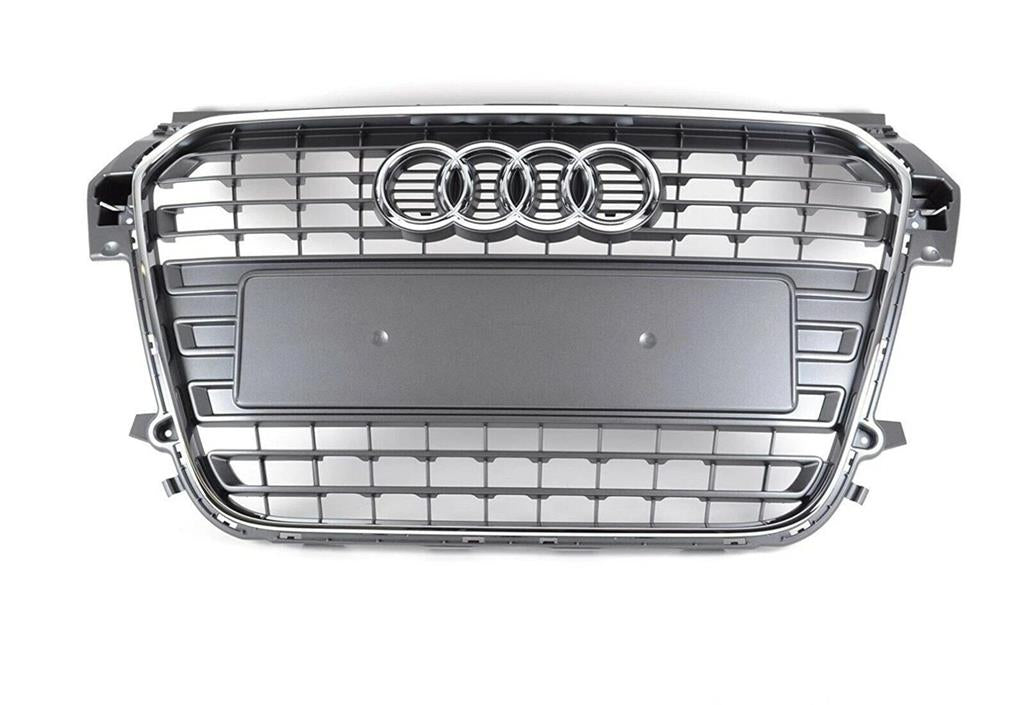 AUDI A1 2010 - 2014 GRILLE STONE GREY FRONT BUMPER CENTRE WITH BADGE not sline