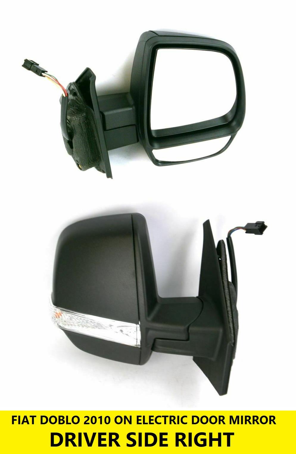 FIAT DOBLO DOOR MIRROR 2010 ON TWIN GLASS ELECTRIC RIGHT DRIVER 6PIN NO TEMP