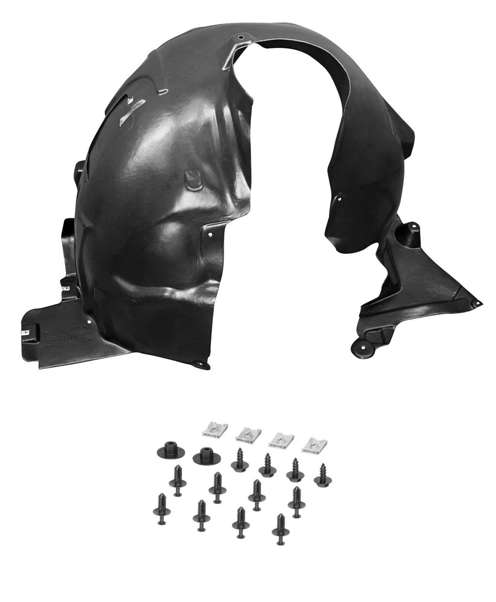 MERCEDES A CLASS FRONT SPLASHGUARD ARCH LINER INNER WING W176 left with fixing