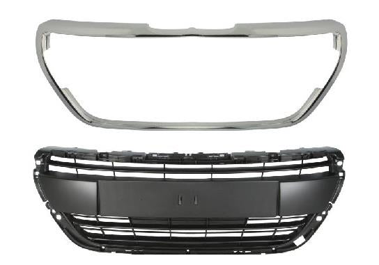 PEUGEOT 208 2015 - 2018 FRONT BUMPER CENTRE GRILLE WITH CHROME TRIM NOT ALURE