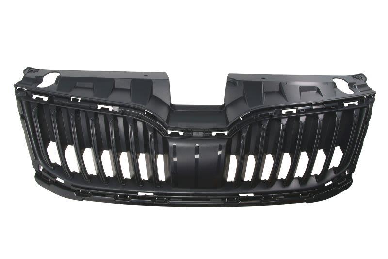 SKODA OCTAVIA 2017 - 2020 FRONT BUMPER UPPER RADIATOR GRILLE MATT BLACK NEW