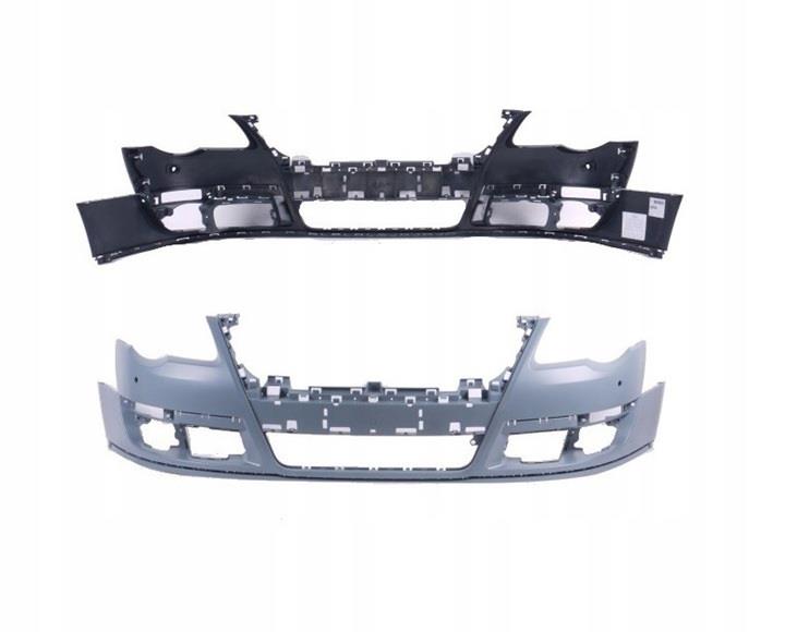 VW PASSAT B6 2005 -2009 FRONT BUMPER BRAND PRIMED WITH PARKING SENSOR HOLES