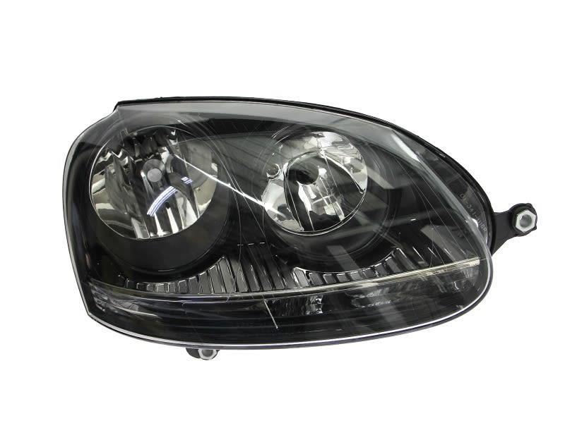 VW GOLF MK5 2004 - 2009 GTI BLACK HEADLAMP HEADLIGHT O/S RIGHT DRIVERS SIDE
