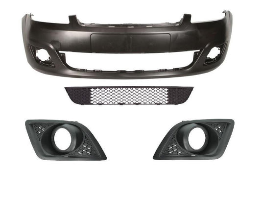 FORD FIESTA MK6 2005 - 2008 FRONT BUMPER KIT WITH GRILLES FOG TYPE NOT ST