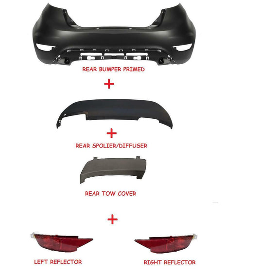 FORD FIESTA MK7 2008 - 2017 REAR BUMPER KIT COMPLETE PRIMED NOT ST OR ZETECS