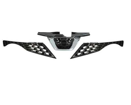 FOR NISSAN JUKE 2014 - 2019 GRILLE COMPLETE WITH SIDES CHROME NO CAMERA OEM SPEC