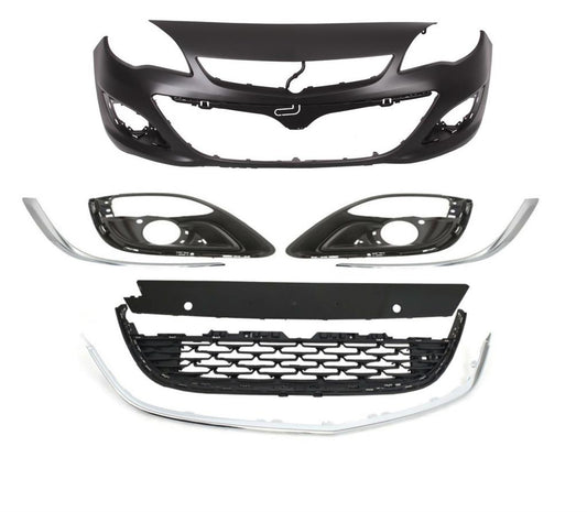 VAUXHALL ASTRA J FRONT BUMPER COMPLETE KIT WITH GRILLES 2012 - 2015 13364614