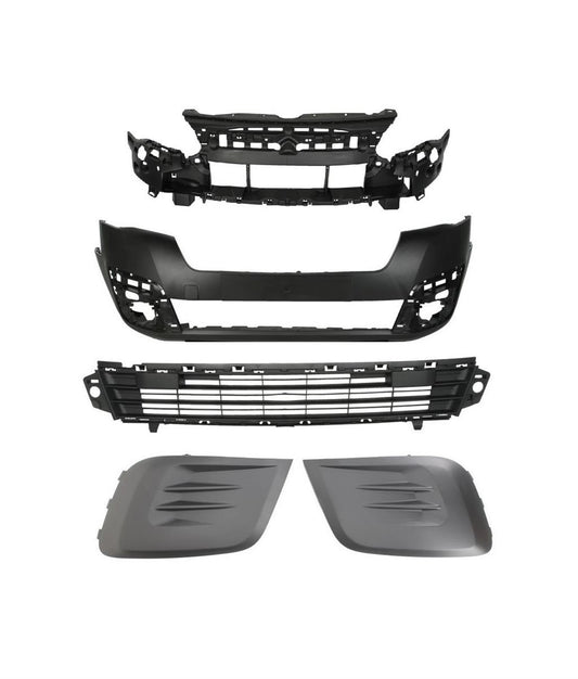 PEUGEOT PARTNER FRONT BUMPER COMPLETE KIT 2015 - 2018 NEW TEXTURED 1613563580