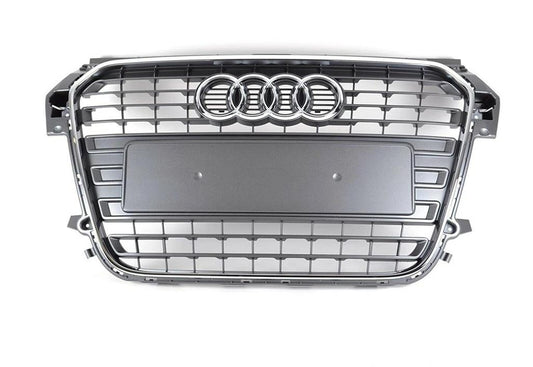 AUDI A1 2010 - 2014 GRILLE STONE GREY FRONT BUMPER CENTRE WITH BADGE not sline