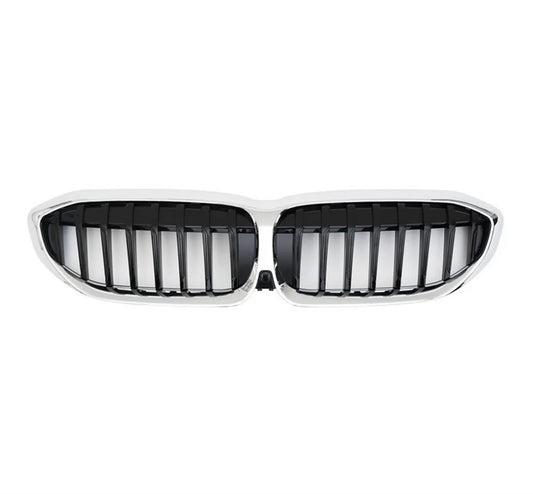 BMW 3 SERIES G21 M SPORT 2019 – 2023 FRONT GRILLE CHROME WITH BLACK SLATS NEW