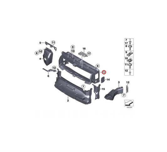 BMW 1 SERIES M SPORT F20 2011 - 2019 FRONT BUMPER RADIATOR UPPER AIR INTAKE DUCT