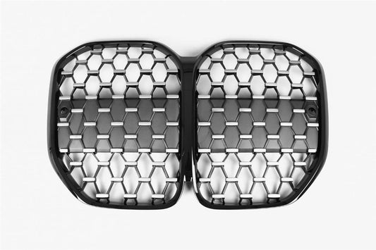 BMW 4 SERIES G22 G23 G26 2020 ON MAIN GRILLE BLACK & CHROME WITH PDC HOLE