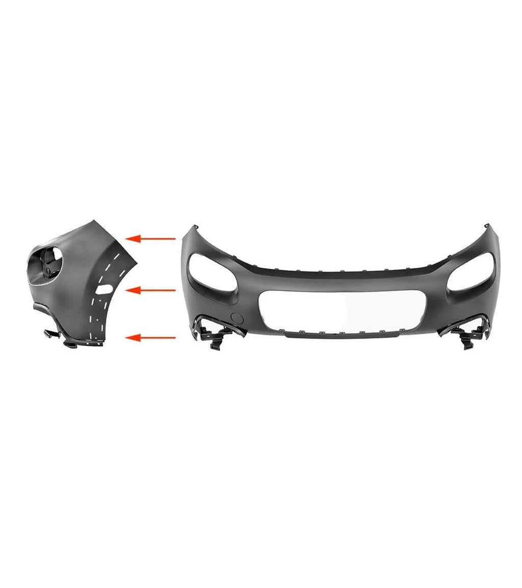 CITROEN C3 2016 - 2020 FRONT BUMPER UPPER PRIMED WITH FLARE ARCH TRIM HOLES