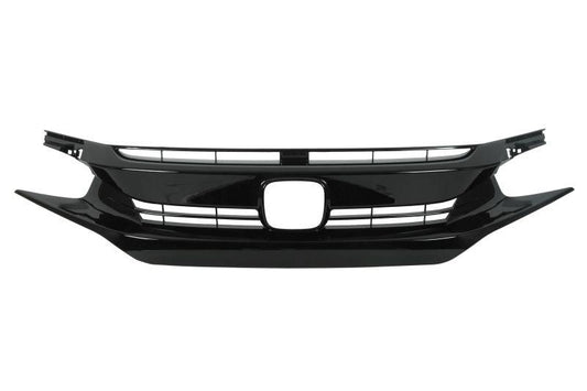HONDA CIVIC 2017 - 2022 FRONT BUMPER UPPER BADGE GRILLE GLOSS BLACK 71121TGGA01