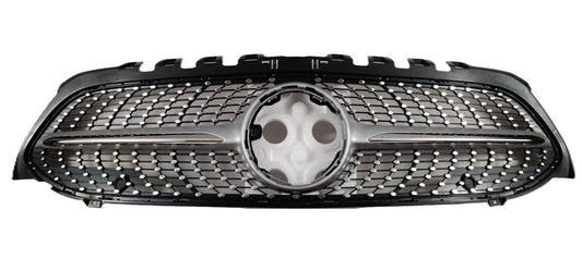 MERCEDES A - CLASS 2018 - 2023 FRONT RADIATOR GRILLE BLACK CHROME WITH PDC HOLES