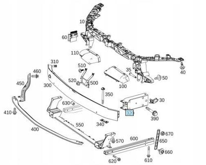 MERCEDES GLB X247 2020 ONWARDS FRONT PANEL UPPER MOUNTING LOCK RADIATOR SUPPORT