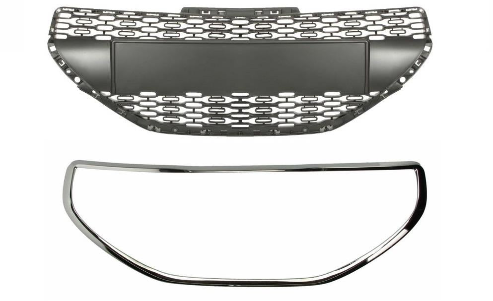 PEUGEOT 208 2012 – 2015 FRONT GRILLE WITH CHROME TRIM SURROUND NEW BOTH PARTS