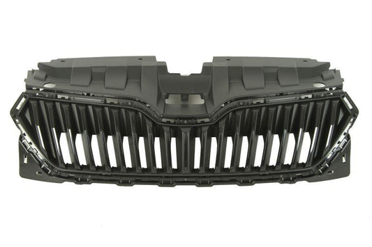 SKODA FABIA 2018 - 2022 FRONT BUMPER UPPER MAIN RADIATOR GRILLE BLACK NEW