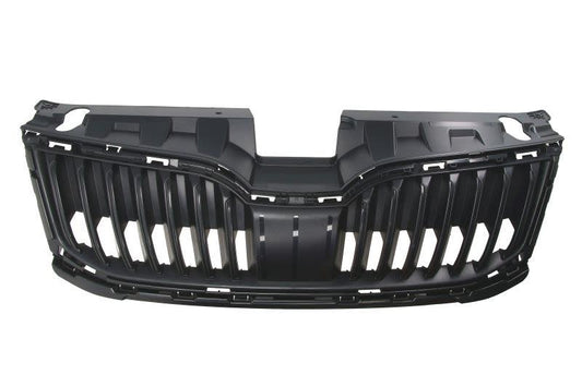 SKODA OCTAVIA 2017 - 2020 FRONT BUMPER UPPER RADIATOR GRILLE MATT BLACK NEW