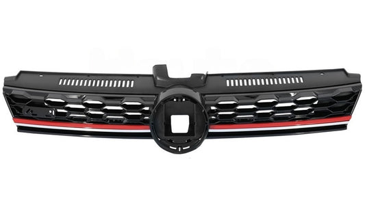 VW GOLF MK 7.5 2017 - 2020 FRONT GRILLE GTI MODELS NO BADGE RED + CHROME