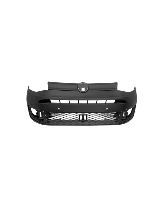 VW CADDY VAN 2021 ONWARDS FRONT BUMPER BLACK WITH PDC HOLES NO WASHER HOLES NEW