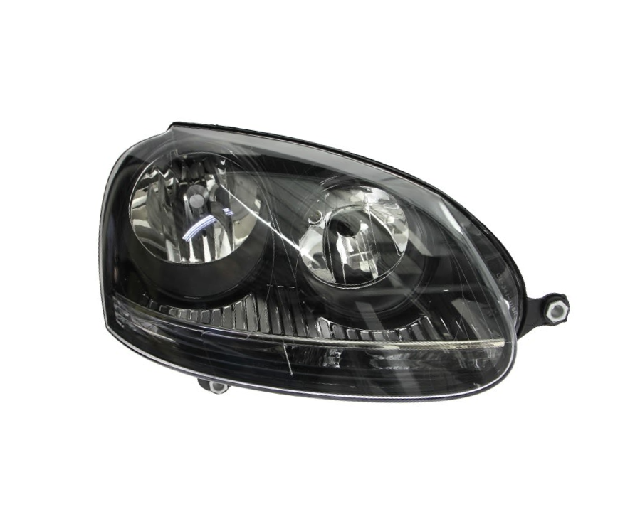 VW GOLF MK5 2004 - 2009 GTI BLACK HEADLAMP HEADLIGHT O/S RIGHT DRIVERS SIDE