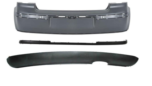 VW POLO 2002 - 2009 REAR BUMPER PRIMED AND LOWER SPOLIER 5 DOOR COMPLETE