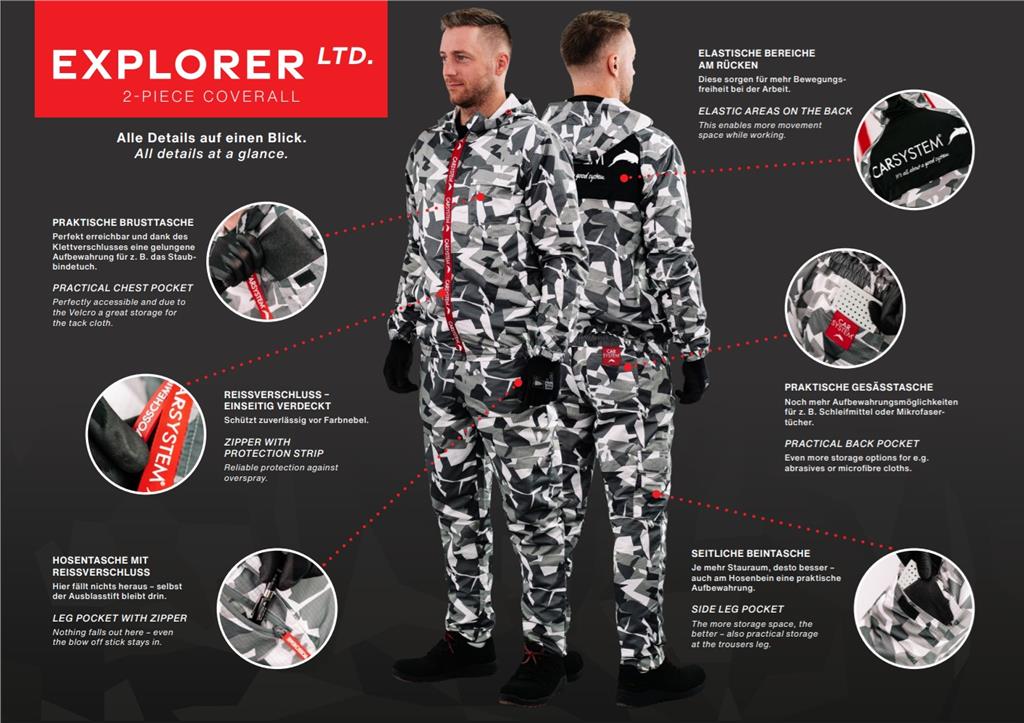 PROTECTIVE SUIT OVERALLS CAR SYSTEMS 2 PIECE EXPLORER MEDIUM SIZE WASHABLE PPE